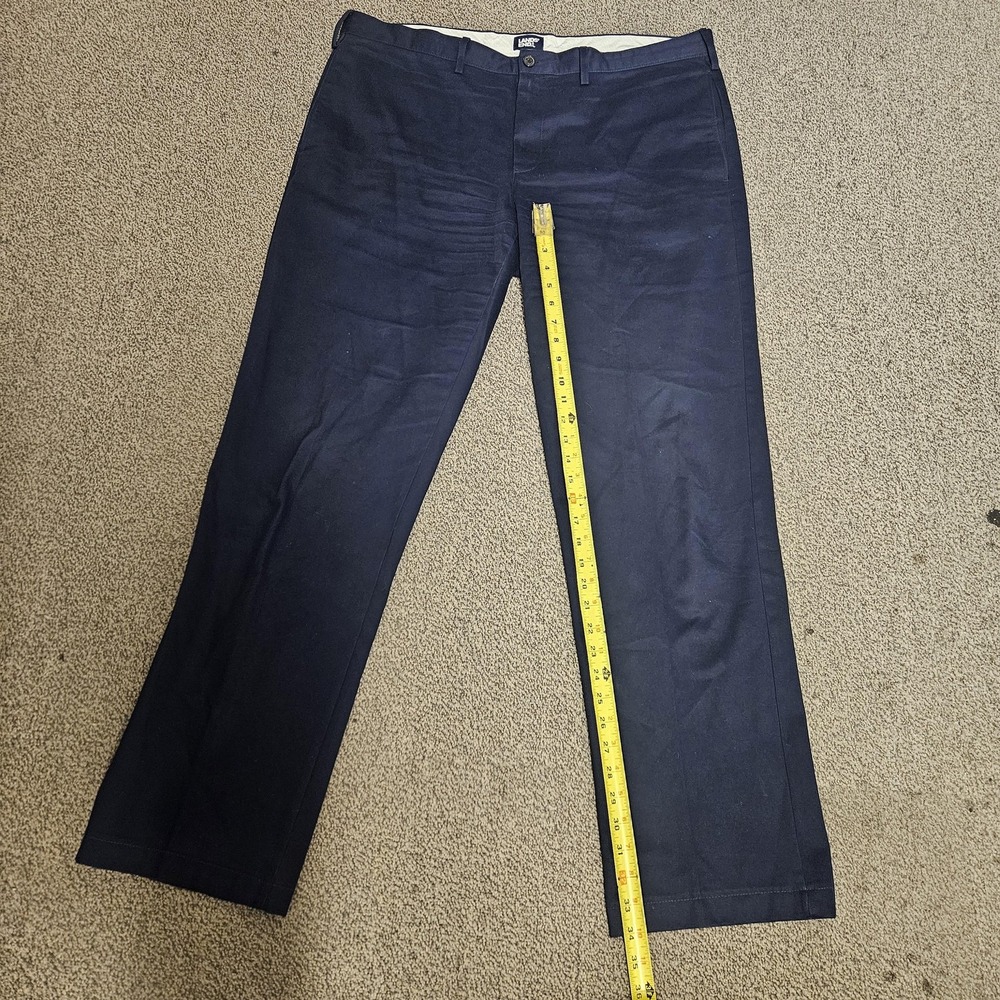 Lands' End Pants Mens 40 Navy Traditional Fit Cotton Chino Flat Front Twill - Picture 4 of 9